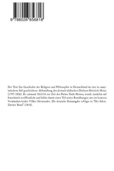 Produktbild: Zur Geschichte der Religion und Philosophie in Deutschland