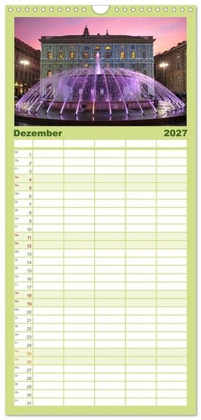 Produktbild: Familienplaner 2027 - Die zeitlose Sch&ouml;nheit von Genua mit 5 Spalten (Wandkalender, 21 x 45 cm) CALVENDO