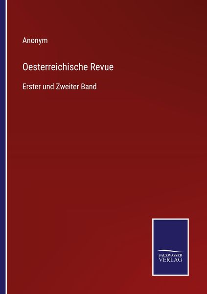Oesterreichische Revue, Taschenbuch von , Outlook, 9783375072605