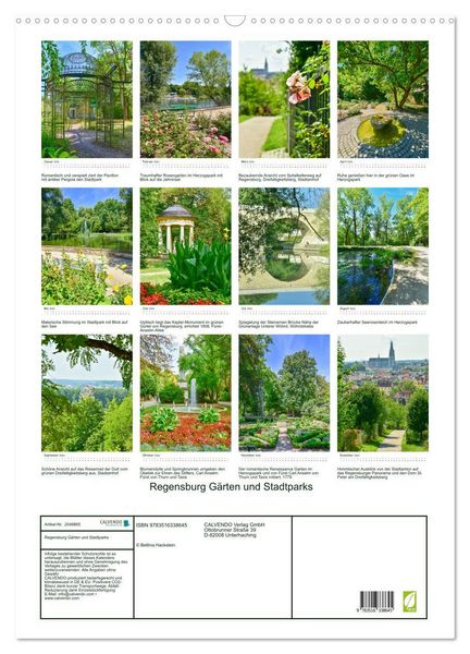 Produktbild: Regensburg G&auml;rten und Stadtparks (Wandkalender 2026 DIN A2 hoch), CALVENDO Monatskalender