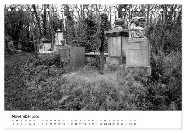 Produktbild: Highgate Cemetery London (Tischkalender 2026 DIN A5 quer), CALVENDO Monatskalender