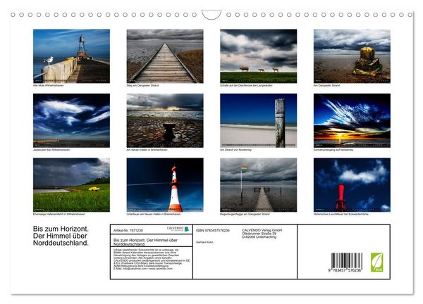 Produktbild: Bis zum Horizont. Der Himmel &uuml;ber Norddeutschland. (Wandkalender 2026 DIN A3 quer), CALVENDO Monatskalender