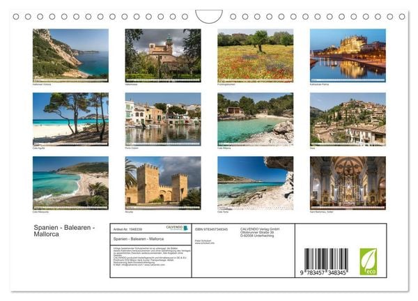 Produktbild: Spanien - Balearen - Mallorca (Wandkalender 2026 DIN A4 quer), CALVENDO Monatskalender