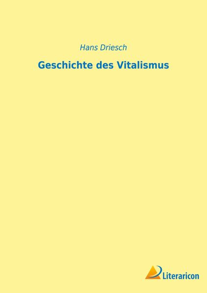 Produktbild: Geschichte des Vitalismus