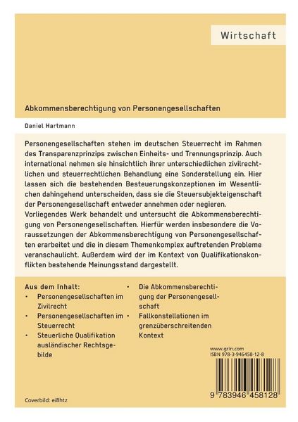 Produktbild: Abkommensberechtigung von Personengesellschaften