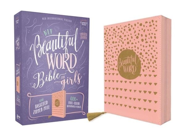 Niv, Beautiful Word Bible for Girls, Updated Edition, Leathersoft, Zippered, Pink, Red Letter, Comfort Print, Gebundene Ausgabe von Zondervan,