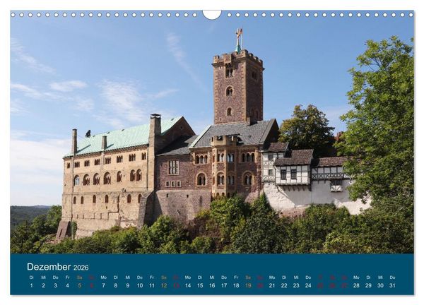 Produktbild: Th&uuml;ringen, unterwegs in Weimar, Erfurt und Eisenach (Wandkalender 2026 DIN A3 quer), CALVENDO Monatskalender