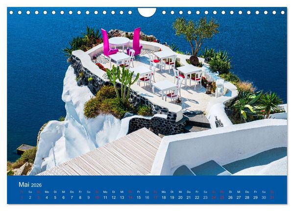 Produktbild: Santorin - eine Insel zum Tr&auml;umen (Wandkalender 2026 DIN A4 quer), CALVENDO Monatskalender