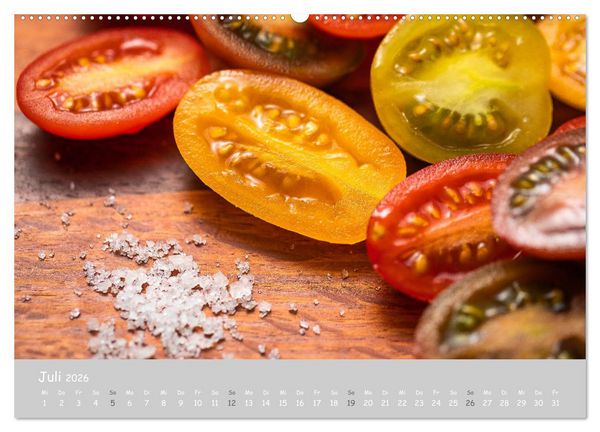 Produktbild: authentic FOOD art Obst und Gem&uuml;se (hochwertiger Premium Wandkalender 2026 DIN A2 quer), Kunstdruck in Hochglanz