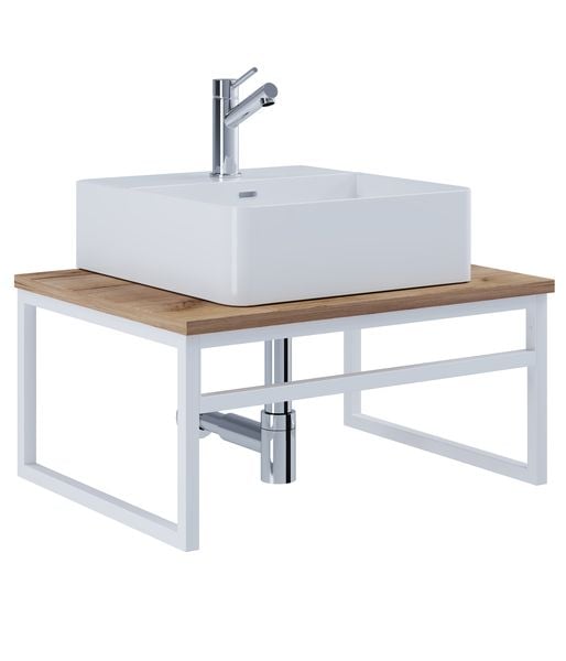 2-tlg. Waschplatz Waschtisch Waschbecken Bitila 60