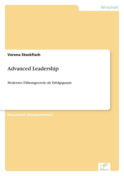 Advanced Leadership, Taschenbuch von Verena Stockfisch, BoD - Books on Demand, 9783961169887