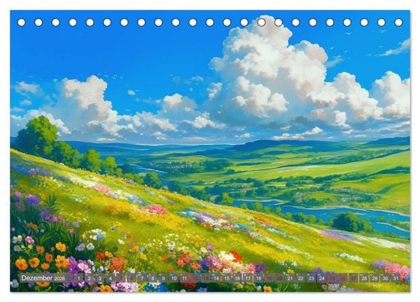 Produktbild: Spaziergang durch Anime Welten (Tischkalender 2026 DIN A5 quer), CALVENDO Monatskalender
