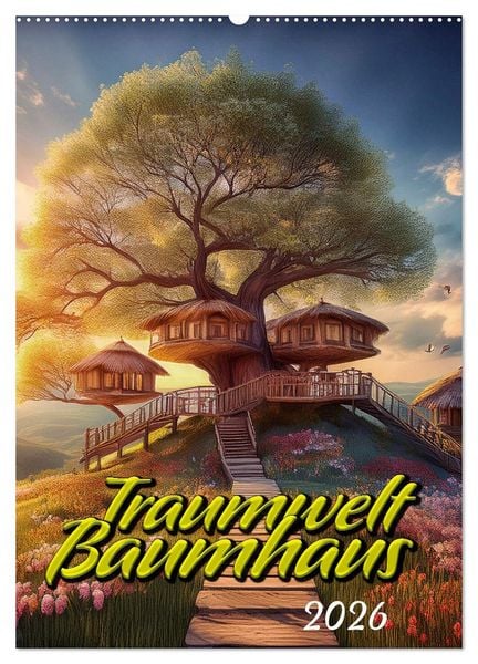 Traumwelt Baumhaus (Wandkalender 2026 DIN A2 hoch), CALVENDO Monatskalender