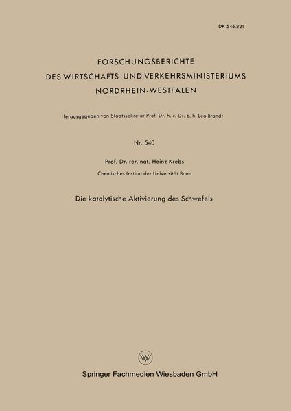 Produktbild: Die Katalytische Aktivierung des Schwefels
