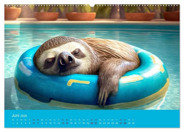 Produktbild: Der Kalender f&uuml;r echte Faultiere (hochwertiger Premium Wandkalender 2026 DIN A2 quer), Kunstdruck in Hochglanz
