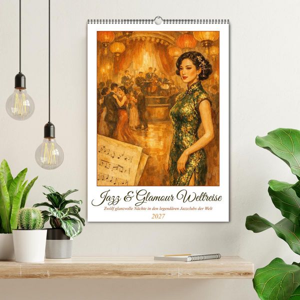 Produktbild: Jazz & Glamour Weltreise (Wandkalender 2027 DIN A2 hoch), CALVENDO Monatskalender