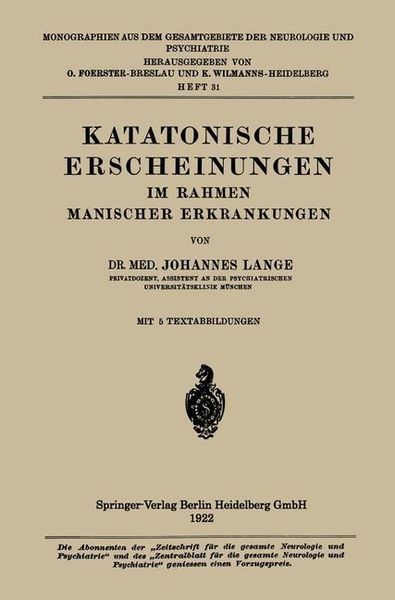 Produktbild: Katatonische Erscheinungen im Rahmen Manischer Erkrankungen