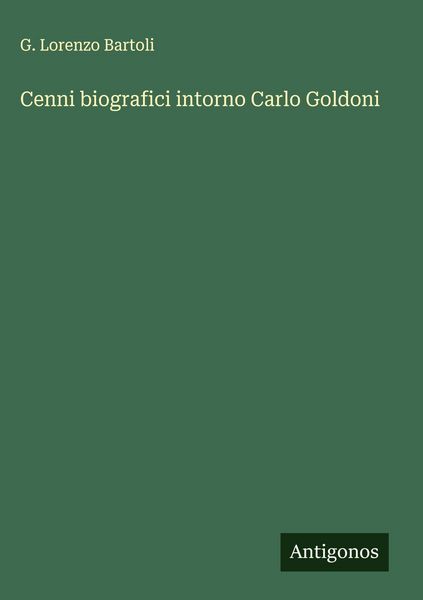 Produktbild: Cenni biografici intorno Carlo Goldoni