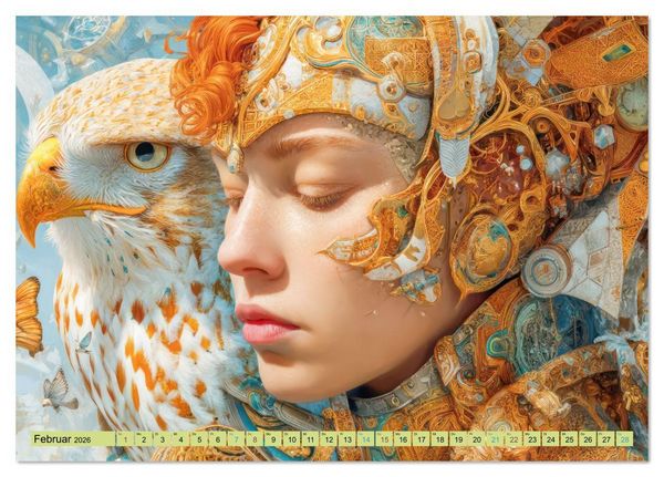 Produktbild: Surreale Fantasien - Detailreiche Portraits (Tischkalender 2026 DIN A5 quer), CALVENDO Monatskalender