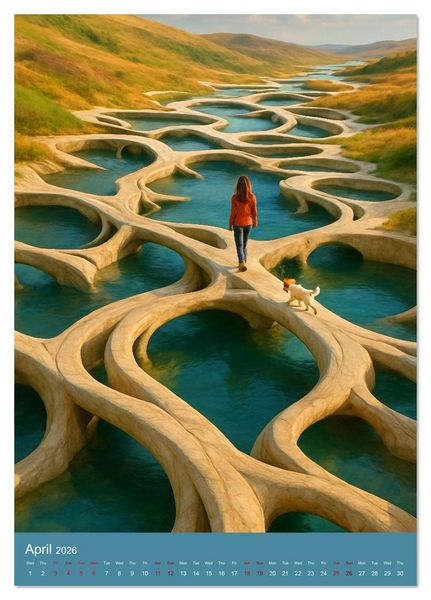 Produktbild: Paths like Escher (Desk Calendar 2026 DIN A5 portrait), CALVENDO 12 Month DeskCalendar