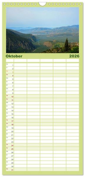 Produktbild: Familienplaner 2026 - Der Norden Griechenlands mit 5 Spalten (Wandkalender, 21 x 45 cm) CALVENDO