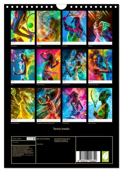Produktbild: Tennis kreativ (Wandkalender 2026 DIN A4 hoch), CALVENDO Monatskalender