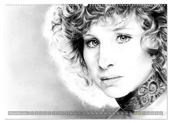 Produktbild: Hollywood Ikonen in Bleistift (hochwertiger Premium Wandkalender 2026 DIN A2 quer), Kunstdruck in Hochglanz