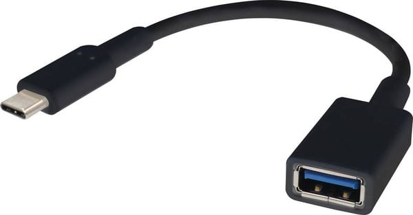 Renkforce USB-Kabel USB 3.2 Gen1 (USB 3.0 / USB 3.1 Gen1) USB-C® Stecker, USB-A Buchse 0.15m Schwarz mit OTG-Funktion, v