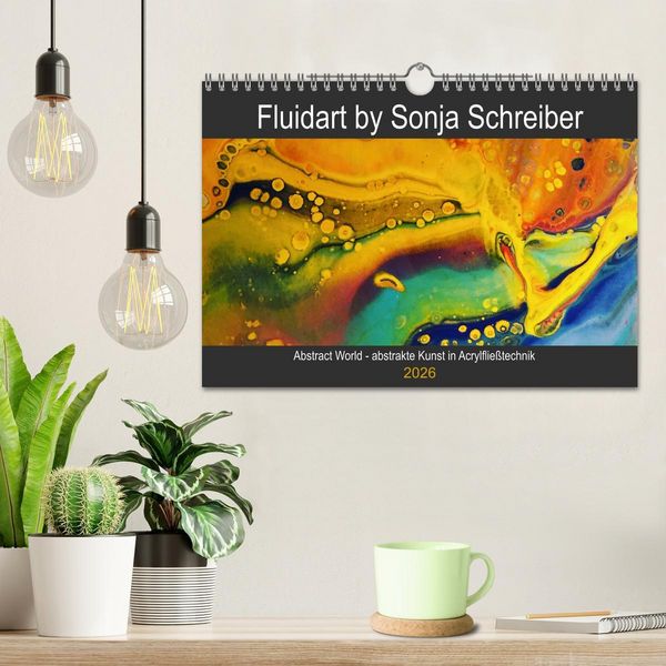 Produktbild: Abstract World - abstrakte Kunst in Acrylflie&szlig;technik (Wandkalender 2026 DIN A4 quer), CALVENDO Monatskalender
