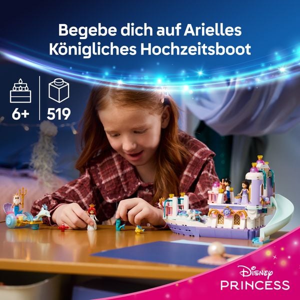 Produktbild: LEGO ǀ Disney Princess 43299 Arielles K&ouml;nigliches Hochzeitsboot, 7 Figuren f&uuml;r Kinder ab 6 Jahren