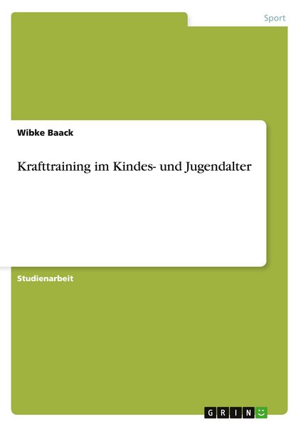 Produktbild: Krafttraining im Kindes- und Jugendalter