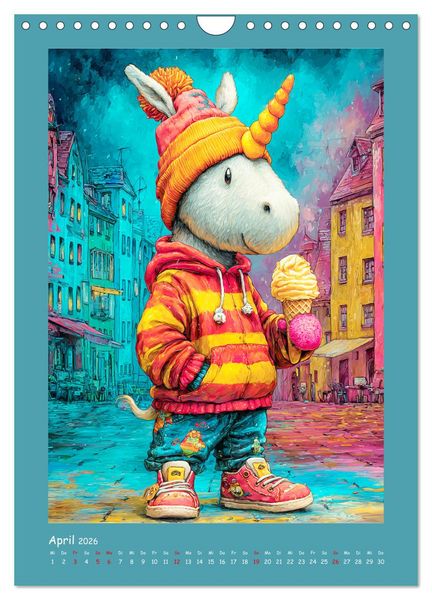 Produktbild: Unicorns. Niedliche Einh&ouml;rner in der Stadt (Wandkalender 2026 DIN A4 hoch), CALVENDO Monatskalender