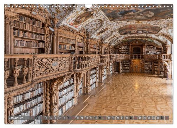 Produktbild: Kloster Waldsassen Stiftsbibliothek (Wandkalender 2027 DIN A3 quer), CALVENDO Monatskalender