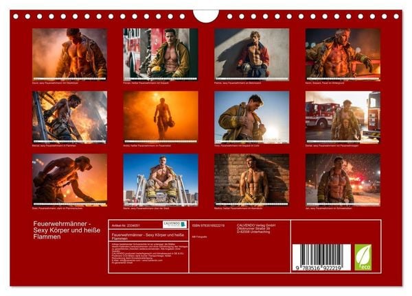 Produktbild: Feuerwehrm&auml;nner - Sexy K&ouml;rper und hei&szlig;e Flammen (Wandkalender 2027 DIN A4 quer), CALVENDO Monatskalender