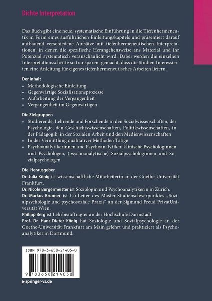Produktbild: Dichte Interpretation