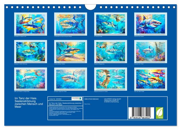 Produktbild: Im Tanz der Haie. Seelenstr&ouml;mung zwischen Mensch und Meer (Wandkalender 2026 DIN A4 quer), CALVENDO Monatskalender