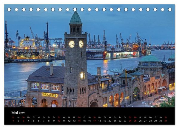 Produktbild: Hamburger Hafen (Tischkalender 2026 DIN A5 quer), CALVENDO Monatskalender