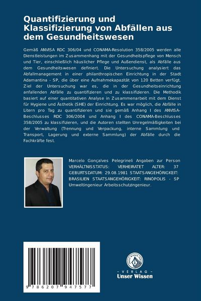 Produktbild: Quantifizierung und Klassifizierung von Abf&auml;llen aus dem Gesundheitswesen