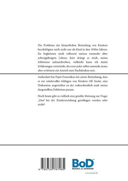 Produktbild: Pr&uuml;gelstrafe, Kindererziehung - Erlebnisse -
