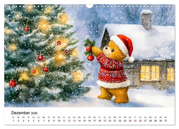 Produktbild: Teddy auf dem Bauernhof - Entdecke das Landleben mit Tieren und Feldern (Wandkalender 2026 DIN A3 quer), CALVENDO Monatskalender