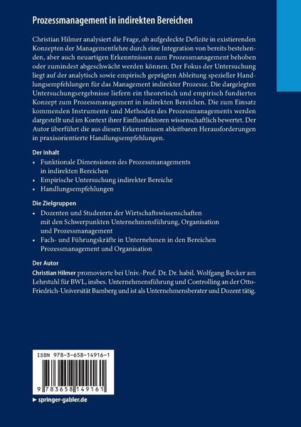 Produktbild: Prozessmanagement in indirekten Bereichen