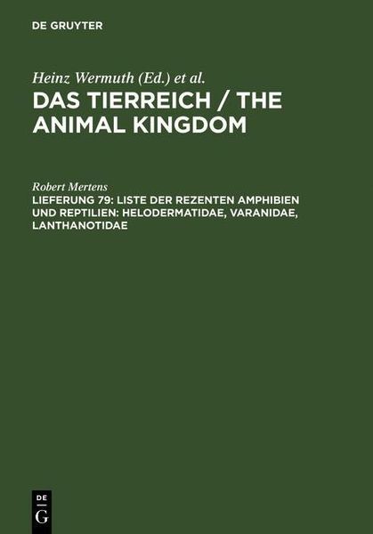 Produktbild: Liste der rezenten Amphibien und Reptilien: Helodermatidae, Varanidae, Lanthanotidae