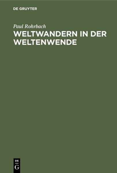 Produktbild: Weltwandern in der Weltenwende