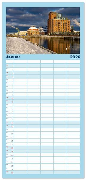 Produktbild: Familienplaner 2026 - Wismar - Die Ostseeperle unter den deutschen Hansest&auml;dten mit 5 Spalten (Wandkalender, 21 x 45 cm) CALVENDO
