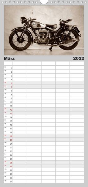 Produktbild: Familienplaner Motorrad Oldtimer aus &Ouml;sterreich (Wandkalender 2022 , 21 cm x 45 cm, hoch)