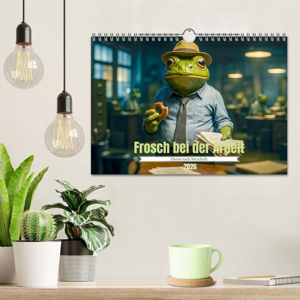 Produktbild: Frosch bei der Arbeit- Dienst nach Vorschrift (Wandkalender 2026 DIN A4 quer), CALVENDO Monatskalender