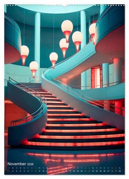 Produktbild: Treppen Architektur (hochwertiger Premium Wandkalender 2026 DIN A2 hoch), Kunstdruck in Hochglanz