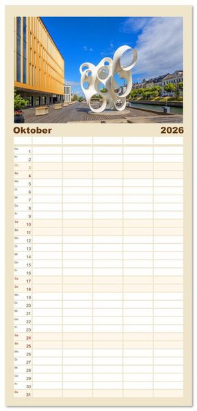 Produktbild: Familienplaner 2026 - Malm&ouml; in Schweden mit 5 Spalten (Wandkalender, 21 x 45 cm) CALVENDO