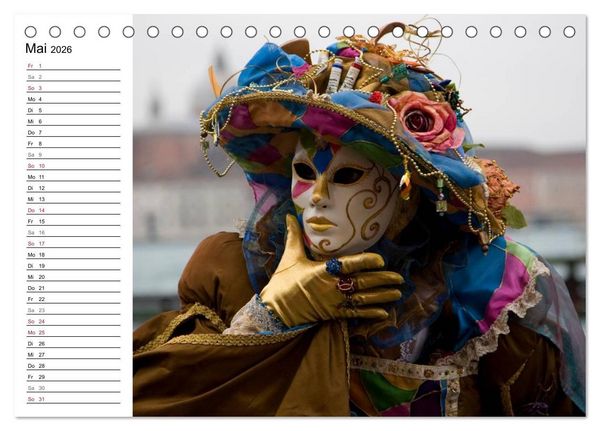 Produktbild: Carnevale di Venezia 2026 (Tischkalender 2026 DIN A5 quer), CALVENDO Monatskalender