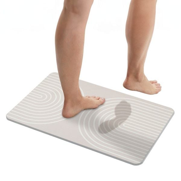 Diatomit Badematte Mod. Nazca Beige, 60 x 39 cm, schnelltrocknend und rutschsicher